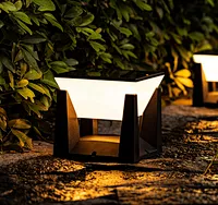 Solar Courtyard Column Head  Square Lamp Garden Light Lawn Light